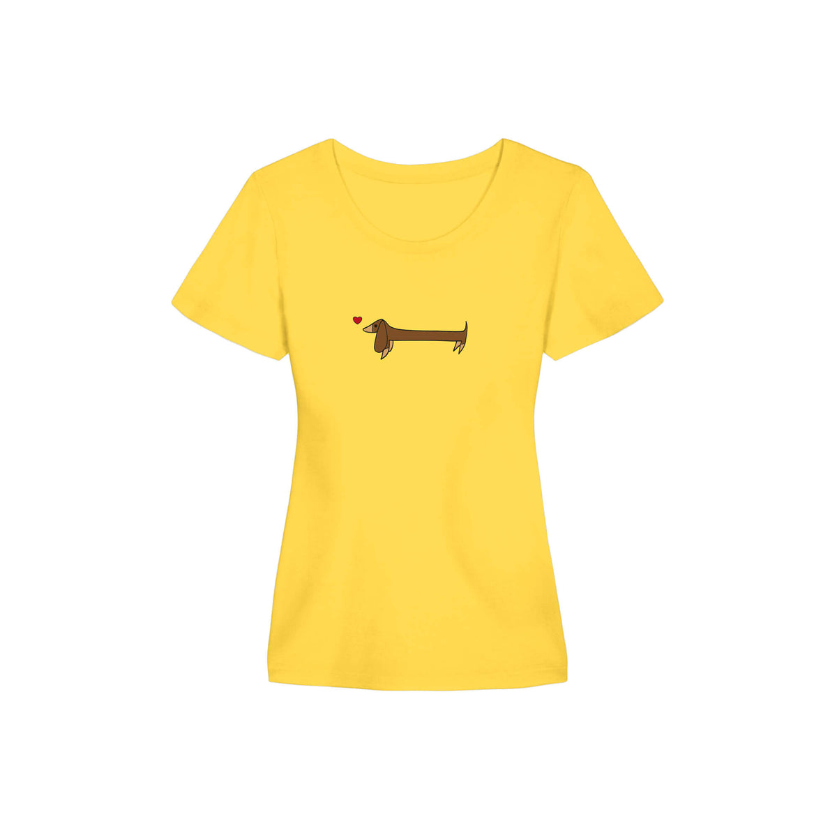 Honey illustrated fitted t-shirt. Janey Godley.Yellow.