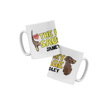 Load image into Gallery viewer, Honey The Lucky Sausage Ceramic Mug Yellow Janey Godley
