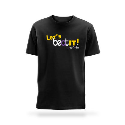 Janey Godley Let's Beat It T-Shirt in black for Beatson Cancer Charity